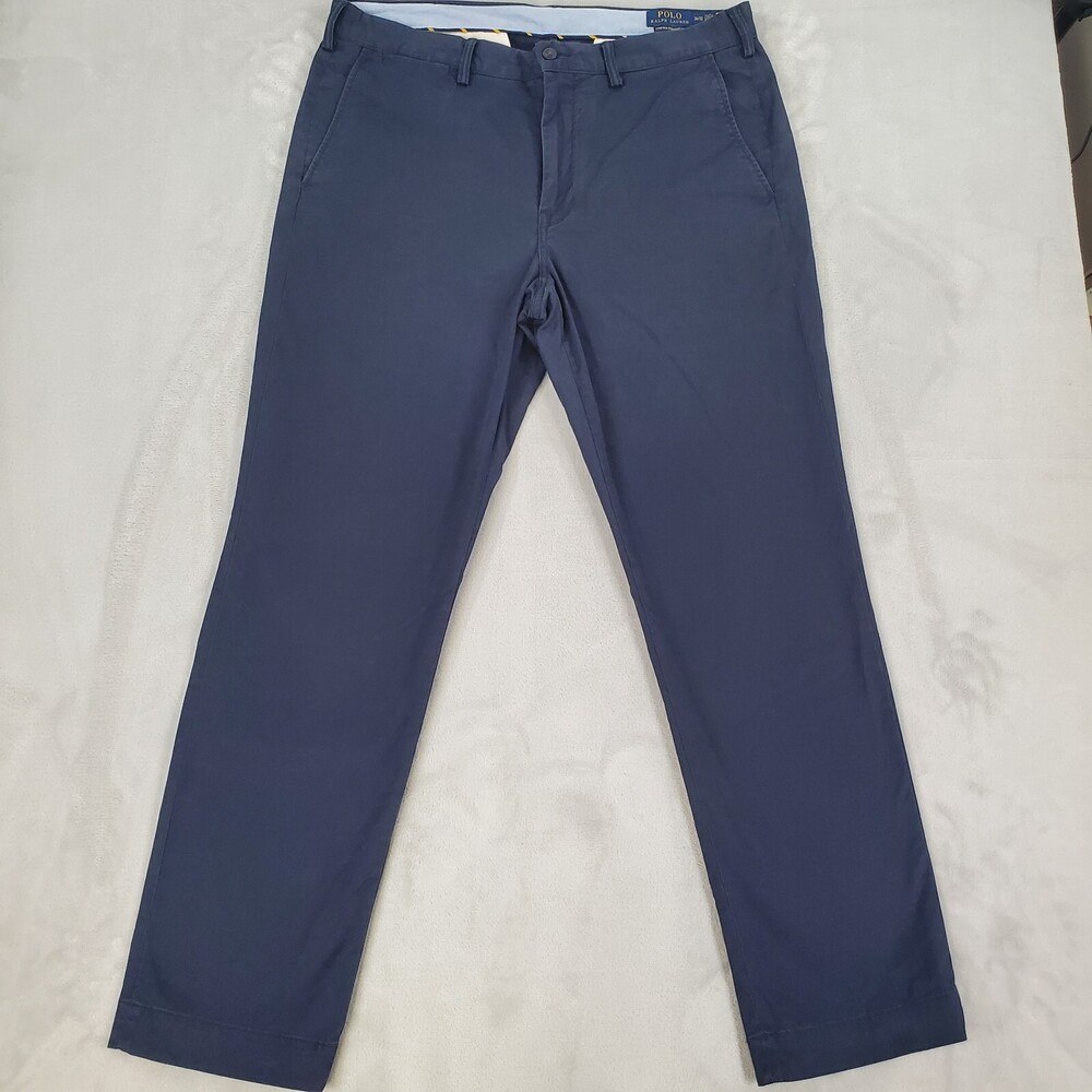 Polo Ralph Lauren Chino Pants Men 36x32 Stretch Straight Fit Navy Brushed Twill